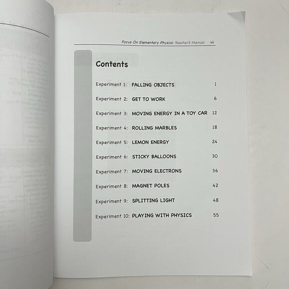 Focus On Elementary Physics Teachers Manual By Rebecca W Keller Paperback Book - Picture 5 of 6